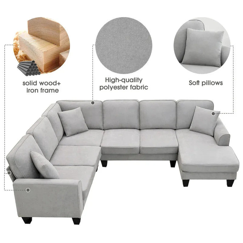 Divano sezionale moderno in velluto oversize 89*89, grande mobile imbottito per interni a L con doppi cuscini