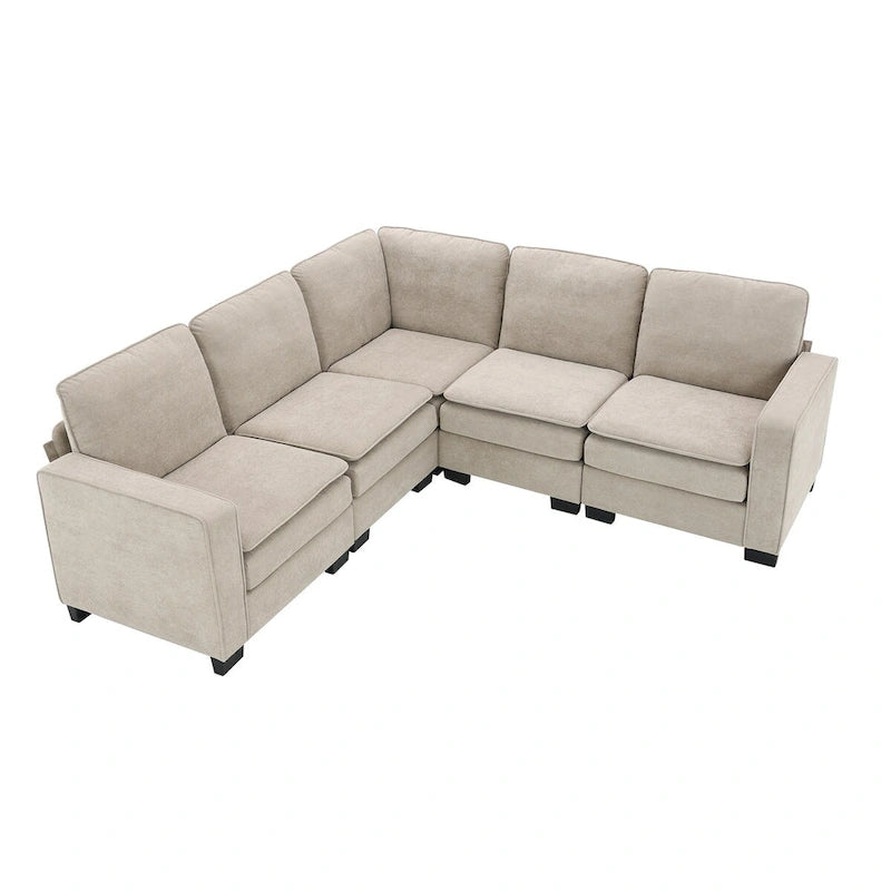 Divano sezionale moderno in velluto oversize 89*89, grande mobile imbottito per interni a L con doppi cuscini