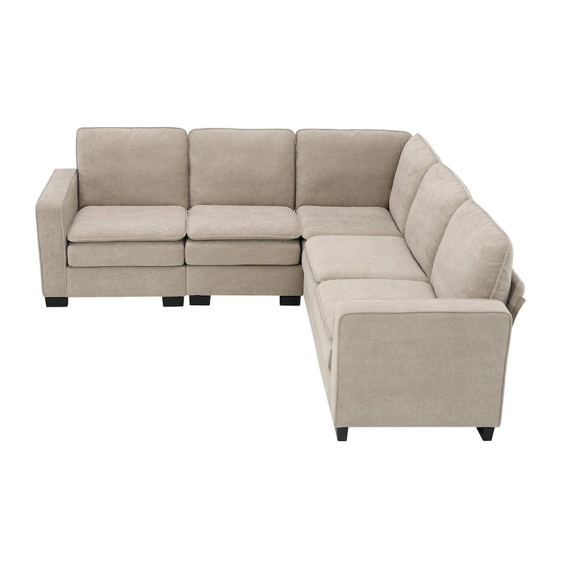 Divano sezionale moderno in velluto oversize 89*89, grande mobile imbottito per interni a L con doppi cuscini