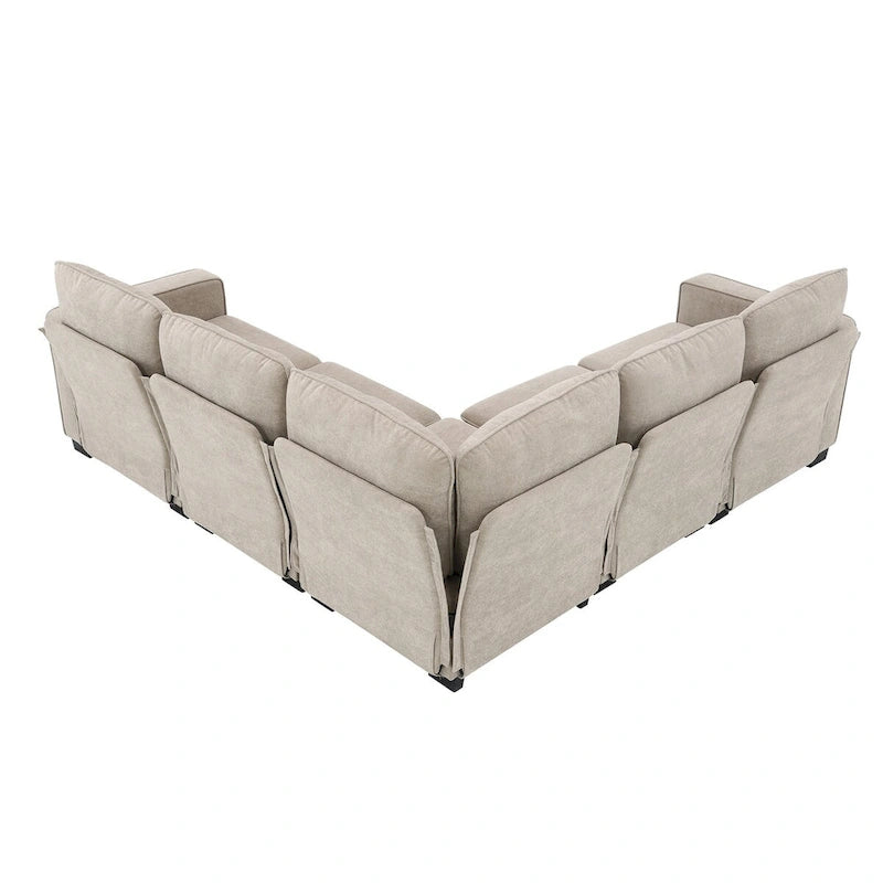 Divano sezionale moderno in velluto oversize 89*89, grande mobile imbottito per interni a L con doppi cuscini