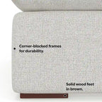 Set divano modulare a 3 posti e pouf in ciniglia vellutata e performante