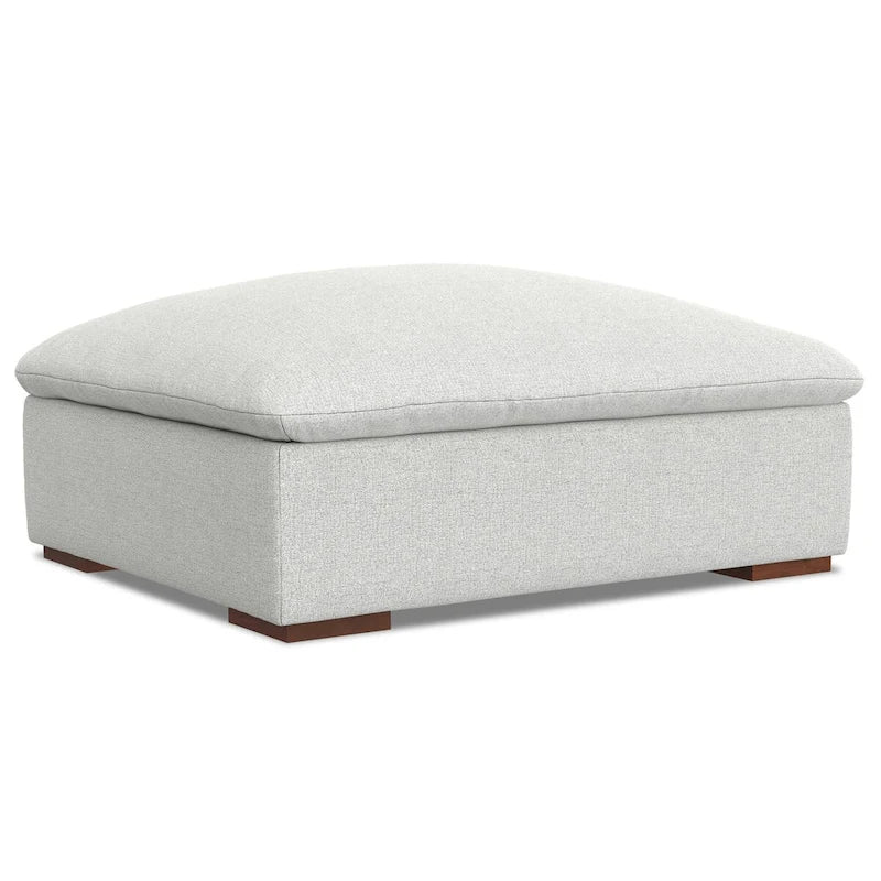 Set divano modulare a 3 posti e pouf in ciniglia vellutata e performante