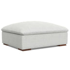 Set divano modulare a 3 posti e pouf in ciniglia vellutata e performante