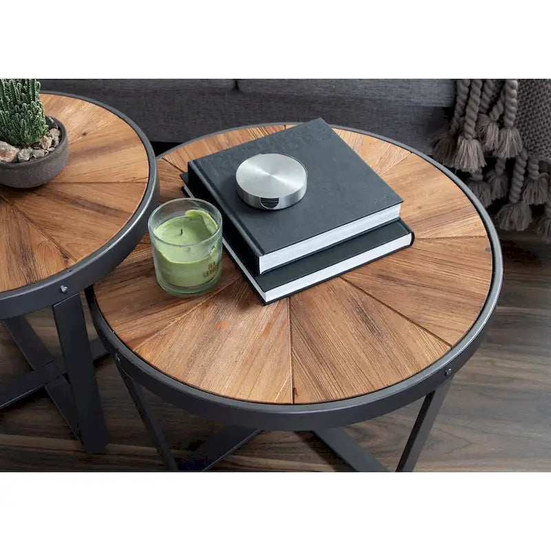 Tavolino rotondo da 24" Stile moderno Altezza 15,5" Soggiorno