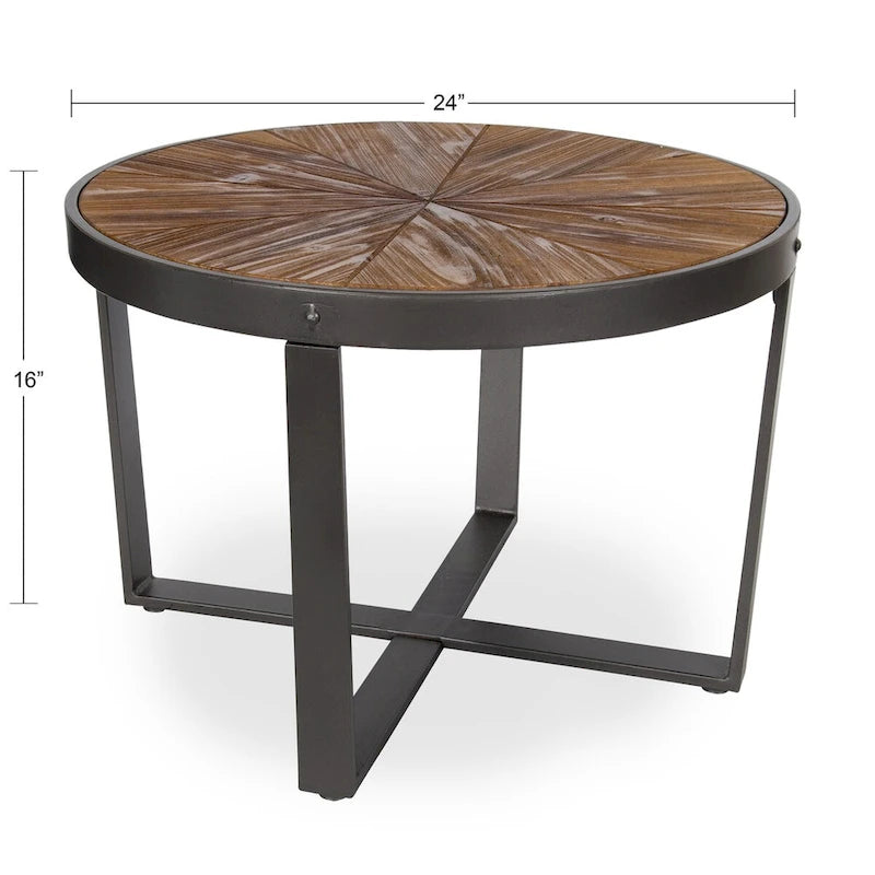 Tavolino rotondo da 24" Stile moderno Altezza 15,5" Soggiorno