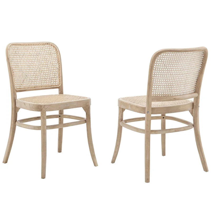 Sedie da pranzo in legno, set da 2, stile classico, struttura in legno massello
