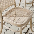 Sedie da pranzo in legno, set da 2, stile classico, struttura in legno massello