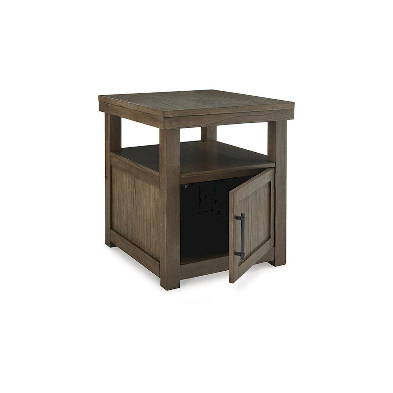 Tavolino marrone 24Lx26Px26,63A Tavolino laterale in legno per soggiorno camera da letto