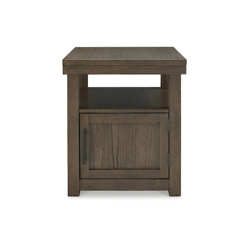 Tavolino marrone 24Lx26Px26,63A Tavolino laterale in legno per soggiorno camera da letto