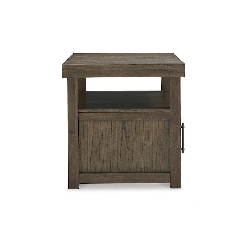 Tavolino marrone 24Lx26Px26,63A Tavolino laterale in legno per soggiorno camera da letto