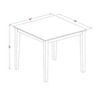 Set Tavolo da Pranzo Quadrato con Sedie Imbottite Finitura Mogano Pezzi Multipli