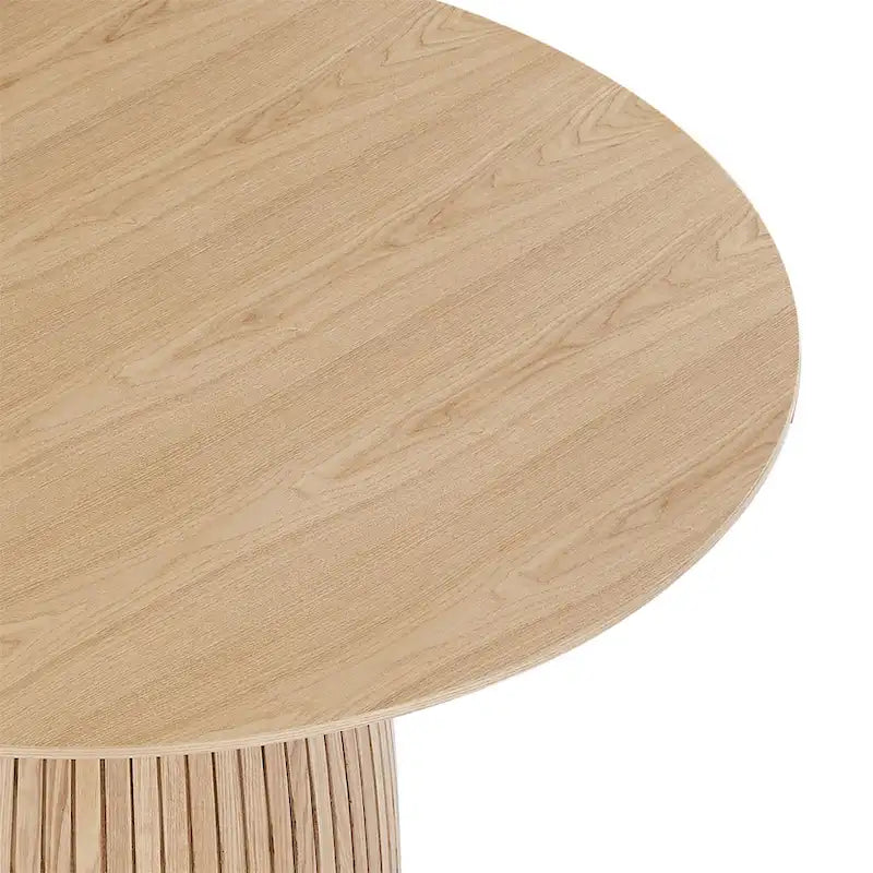 Tavolo da pranzo rotondo, tavolo da cucina moderno in legno
