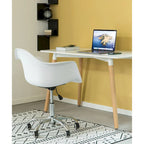 Sedia da ufficio direzionale girevole regolabile in stile Mid-Century Modern con scocca in plastica stampata e ruote