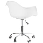 Sedia da ufficio direzionale girevole regolabile in stile Mid-Century Modern con scocca in plastica stampata e ruote