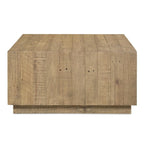 Tavolino da caffè quadrato in legno marrone 80x80x40 cm, moderno, per soggiorno