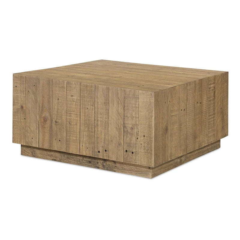 Tavolino da caffè quadrato in legno marrone 80x80x40 cm, moderno, per soggiorno