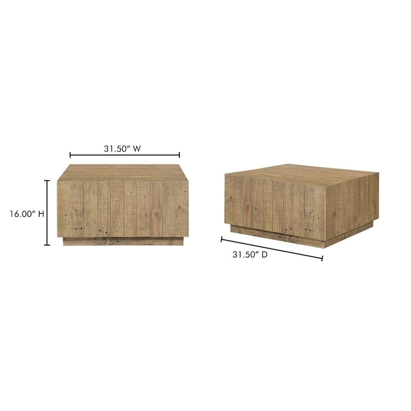 Tavolino da caffè quadrato in legno marrone 80x80x40 cm, moderno, per soggiorno